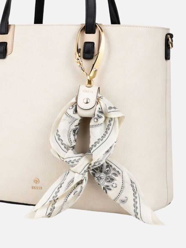 Loop Leather Scarf Holder - Off-White