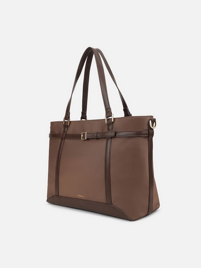 Thea Nylon Work Bag - Brown