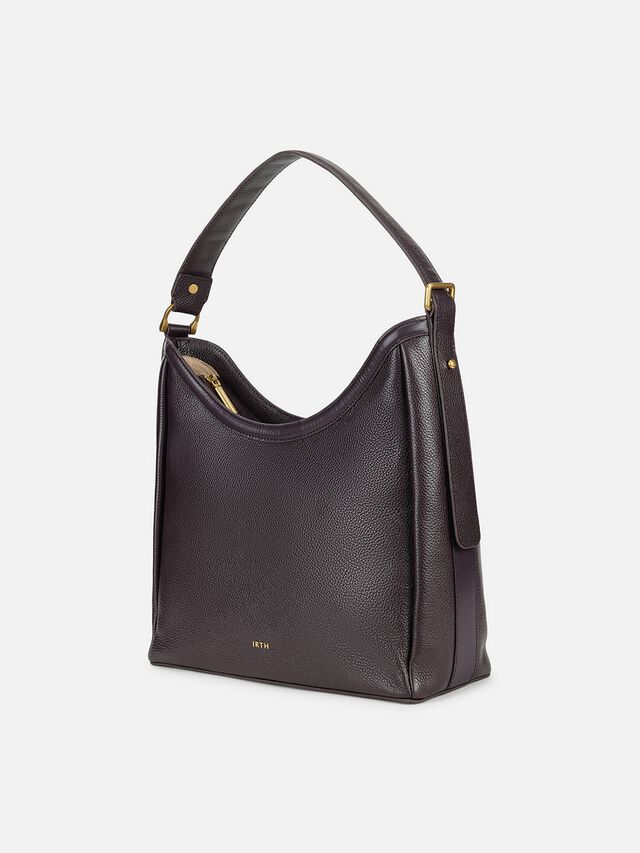 Lillian Leather Shoulder Bag - Plum