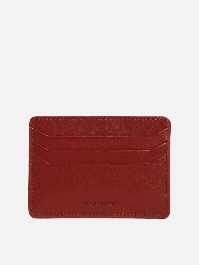 Tuck Leather Card Holder - Red