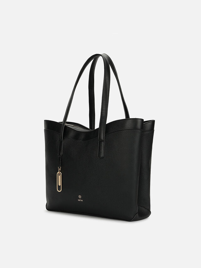Faye Textured Tote - Black