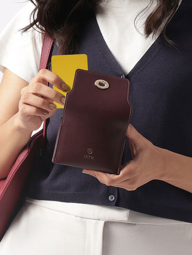 Callie Card Holder - Dark Cherry
