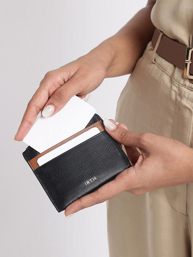 Sway Leather Card Holder - Black