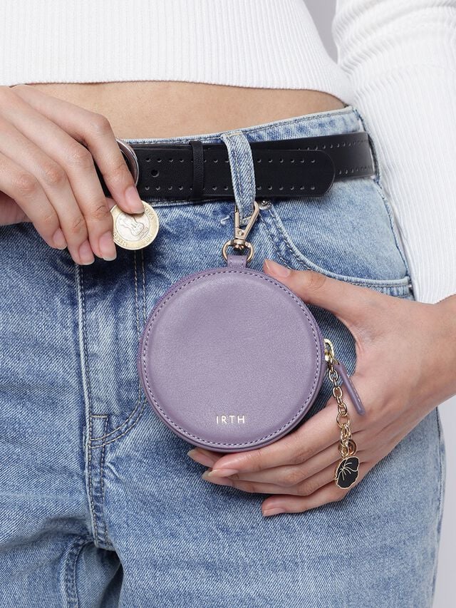 Chime Leather Coin Pouch - Grape