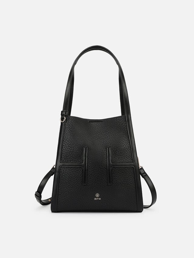 Initials Tall Shoulder Bag - Black
