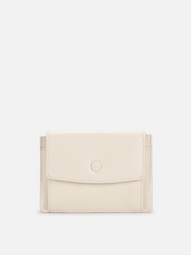 Flip Leather Card Holder - White