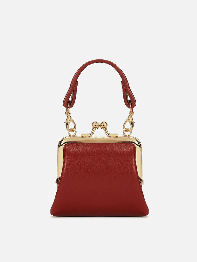 Juliet Leather Miniature Kiss Lock - Red