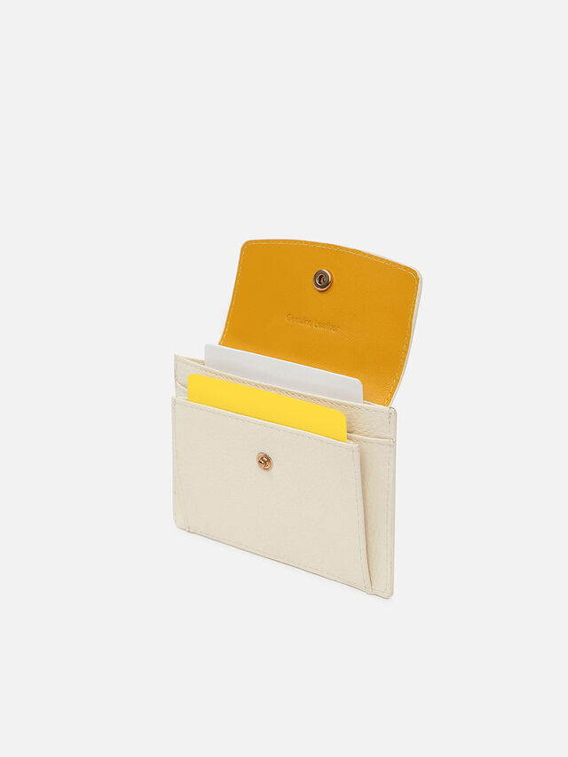 Flip Leather Card Holder - White