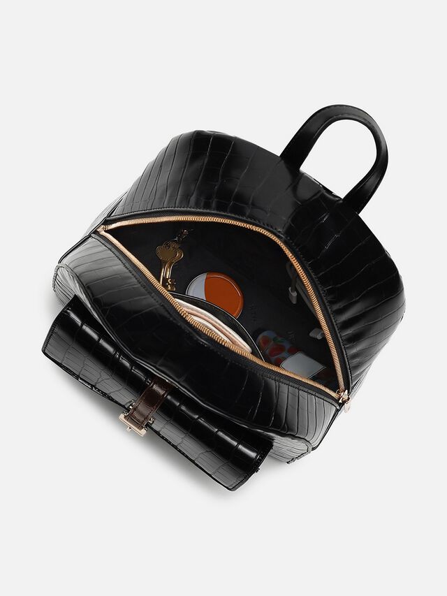 Marlow Croco Backpack - Black
