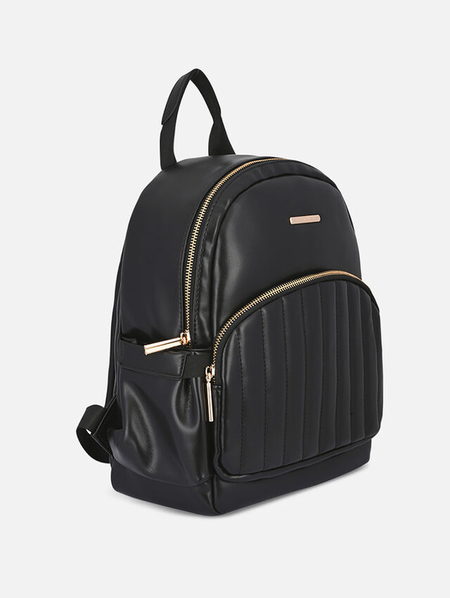 Quilted Black Backpack