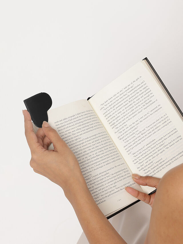 Austen Leather Bookmark - Black