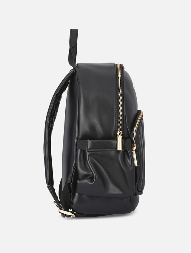 Quilted Black Backpack