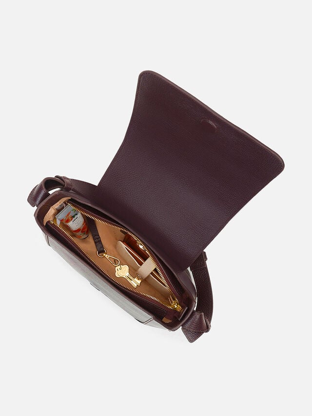 Layla Leather Sling Bag - Plum
