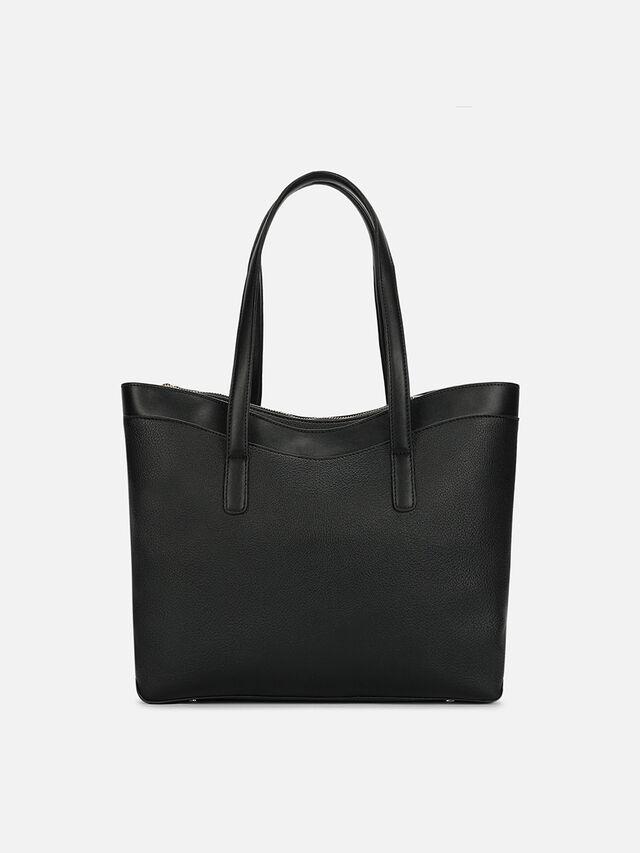 Faye Textured Tote - Black