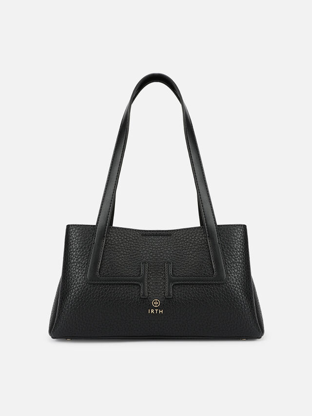 Initials Wide Shoulder Bag - Black