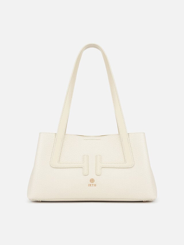 Initials Wide Shoulder Bag - Off-White