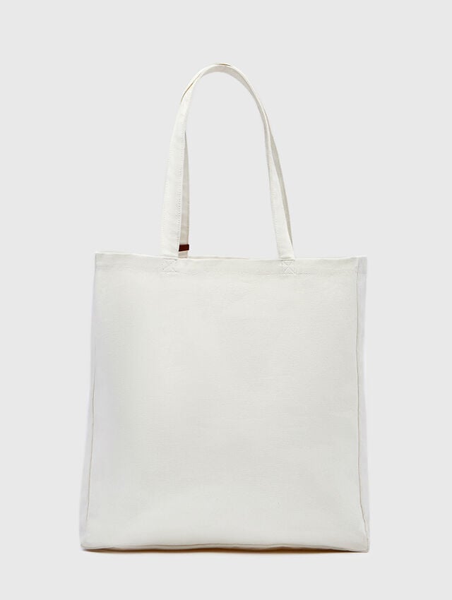 All White Canvas Shopper