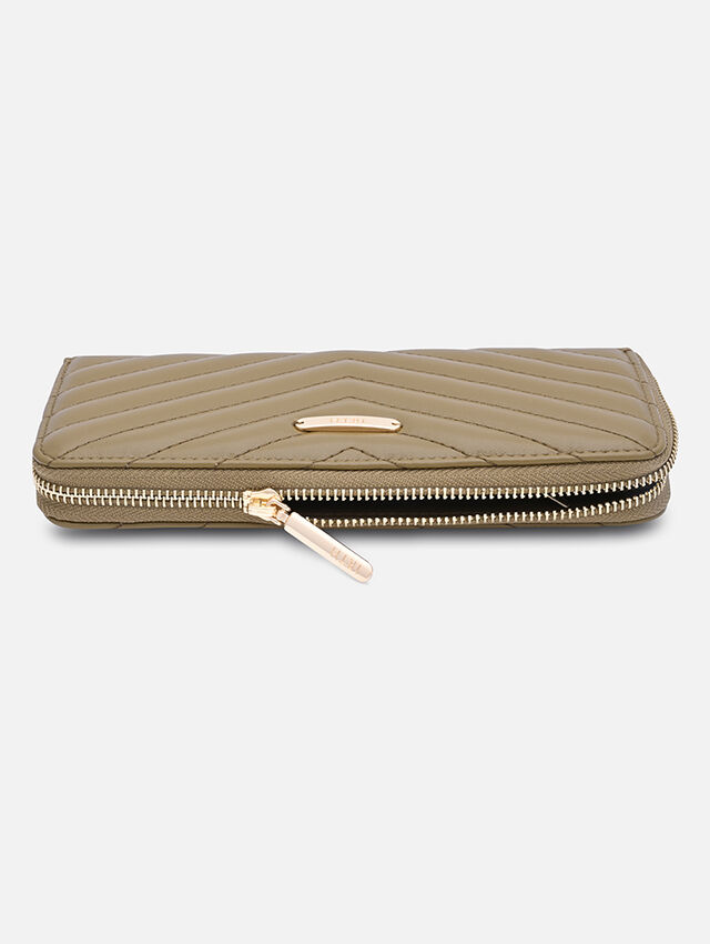 Quilted Olive Wallet