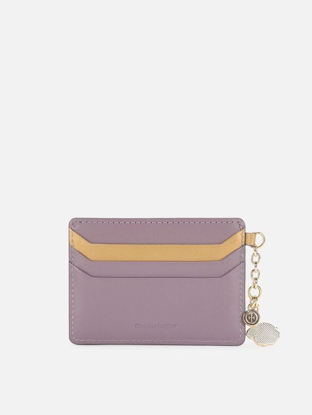Tuck Leather Card Holder - Grape