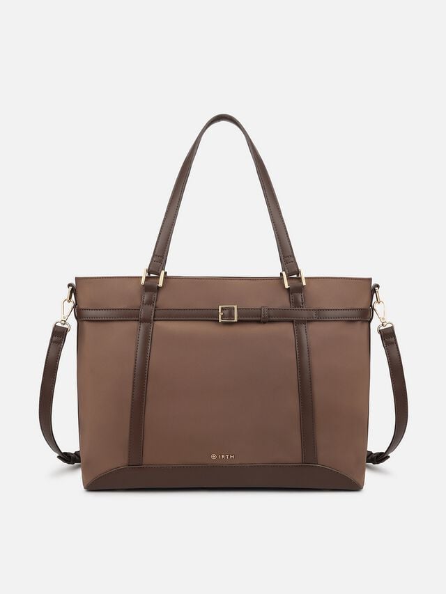 Thea Nylon Work Bag - Brown