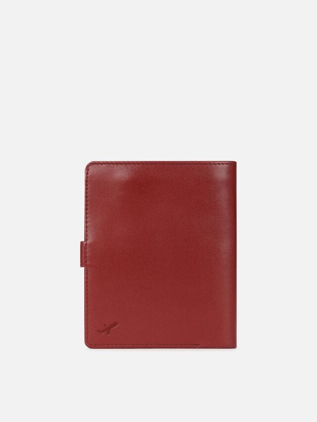 Atlas Leather Passport Holder - Red