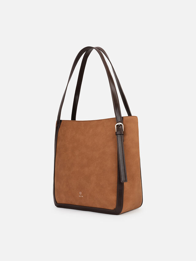 Maren Faux Suede Tote - Tan