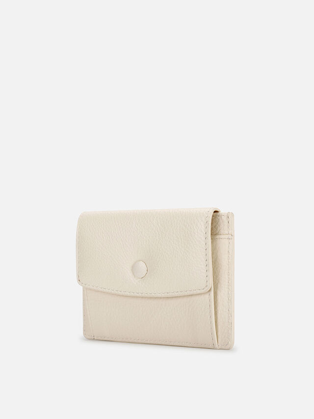 Flip Leather Card Holder - White
