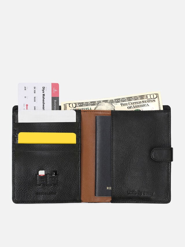Atlas Leather Passport Holder - Black