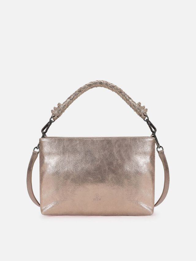 Beaded Threads Leather Handheld - Pink