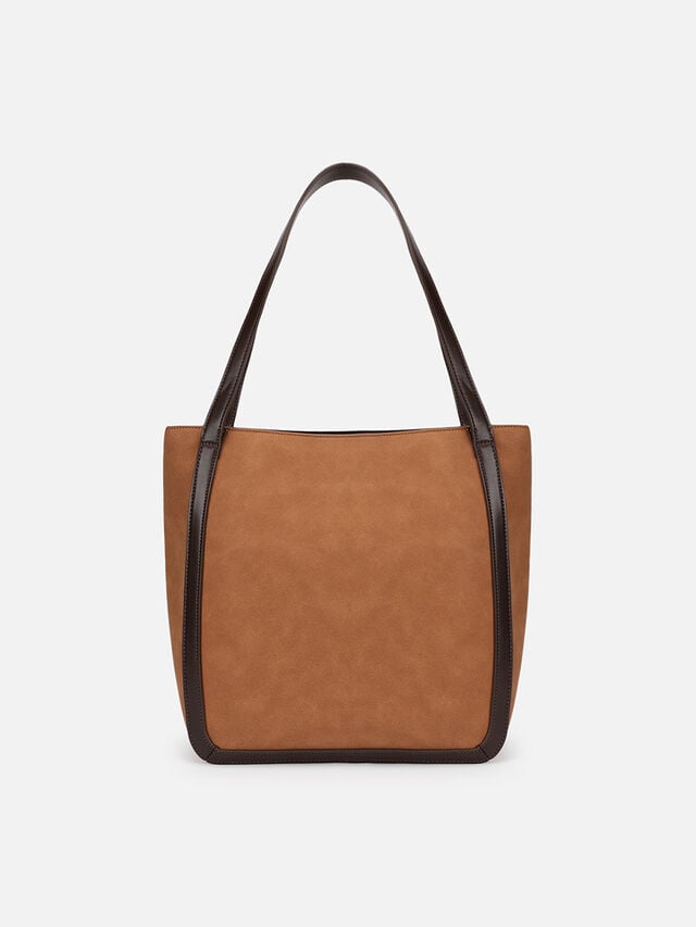 Maren Faux Suede Tote - Tan
