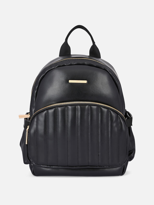 Quilted Black Backpack