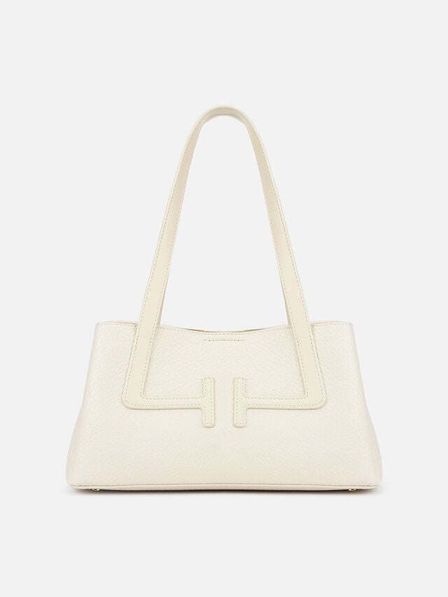 Initials Wide Shoulder Bag - Off-White