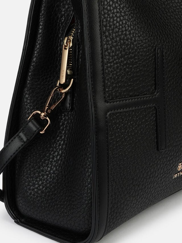 Initials Tall Shoulder Bag - Black