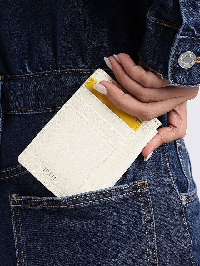 Flip Leather Card Holder - White