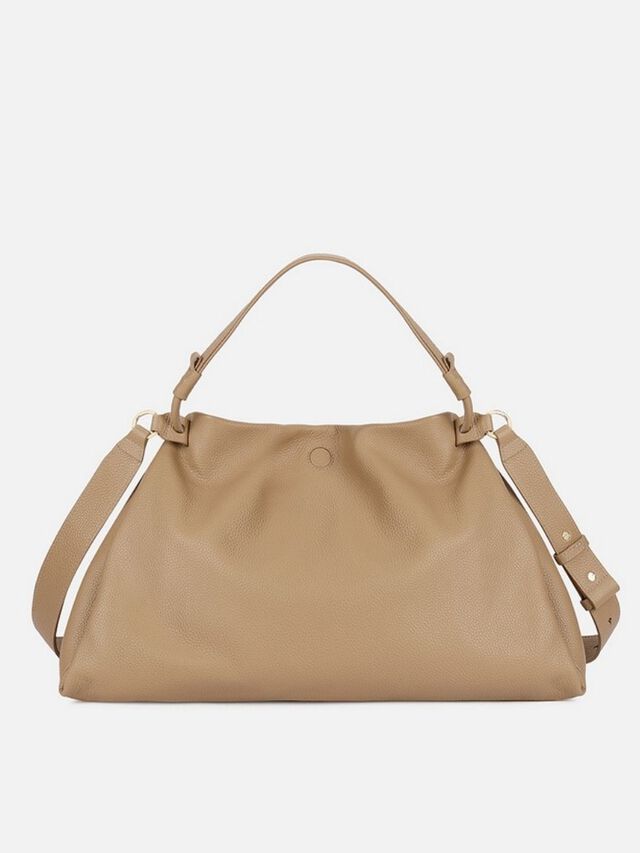 Lois Leather Shoulder Bag - Latte