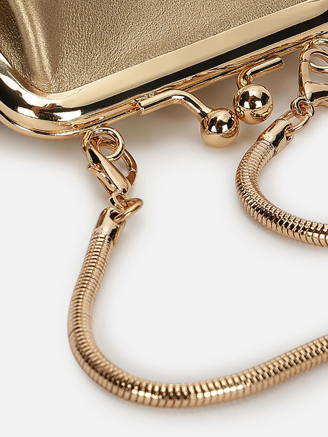 Juliet Leather Miniature Kiss Lock - Gold