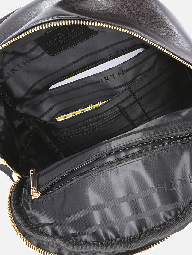 Quilted Black Backpack