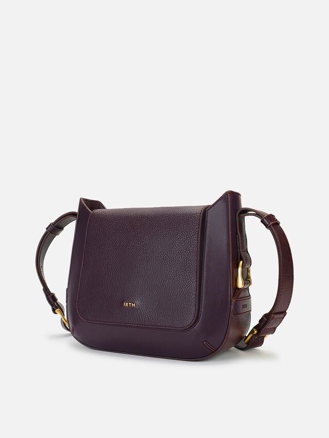 Layla Leather Sling Bag - Plum