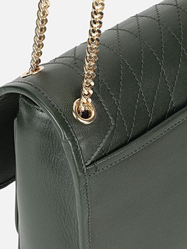 Lynn Leather Shoulder Bag - Green