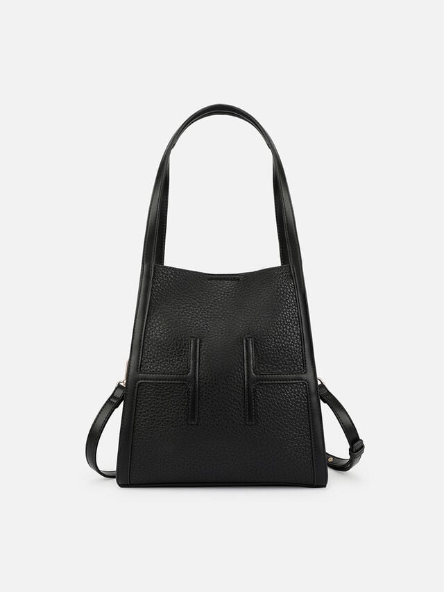 Initials Tall Shoulder Bag - Black